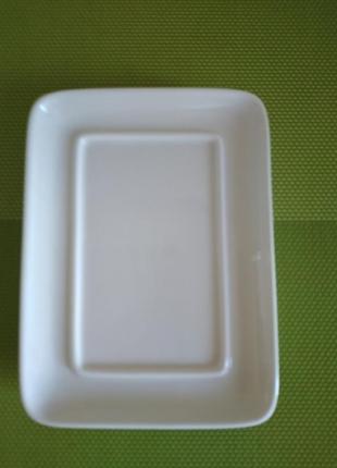 Масленка фарфоровая, белая3 фото