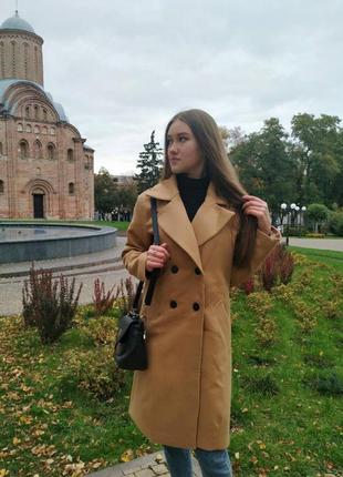 Пальто демисезон з підкладкою бежеве кемел