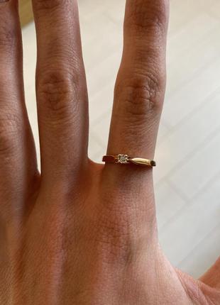 Стильное кольцо золотое 585 проба бриллиант новая коллекция скидки предложение4 фото