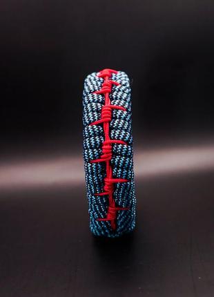 Браслет з паракорду fishtail на пластиковій застібці з обплетенням колючий дріт4 фото