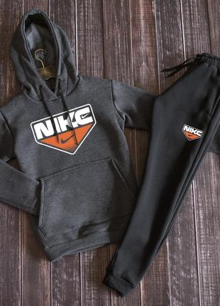 Худі + штани ❄️ зимовий спортивний костюм на флісі nike1 фото