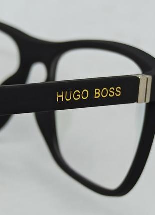 Очки в стиле hugo boss унисекс имиджевые оправа для очков черная матовая на флексах9 фото