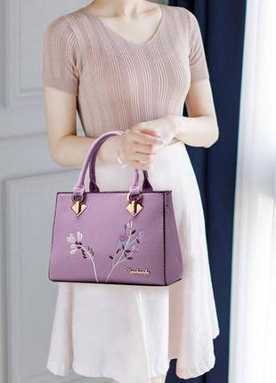 Модная женская сумка темно-розовый9 фото