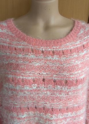 Мягкий свитер джемпер полувер травка розовый2 фото