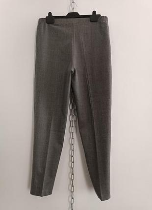 Шерстяные брюки прямого кроя со стрелками поясом-завязкой, р386 фото