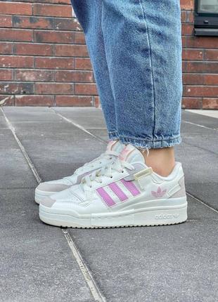 Женские кроссовки adidas forum exhibit low 84 «beige pink»