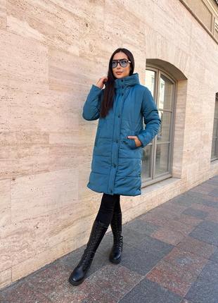 Куртка зима холофайбер бірюза тв сірий колір