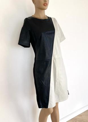 Arma платье кожаное черно белое из натуральной кожи3 фото