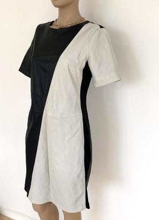 Arma платье кожаное черно белое из натуральной кожи4 фото
