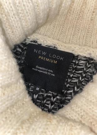 Теплий светр з бахромою джемпер з приспущеними рукавами гольф new look premium , m3 фото