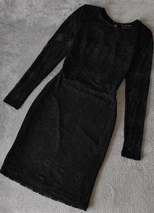 Платье черное с кружевом river island