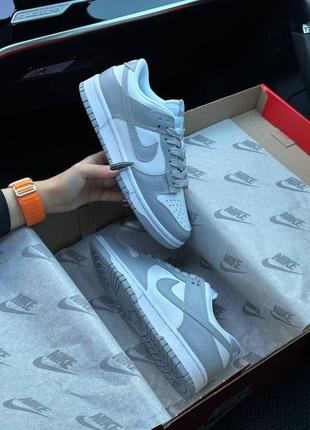 Жіночі кросівки nike sb dunk low prm all white grey