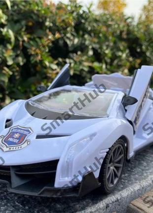 Машинка "lamborghini" на радиоуправлении белая. машинка на пульте, на аккумуляторе