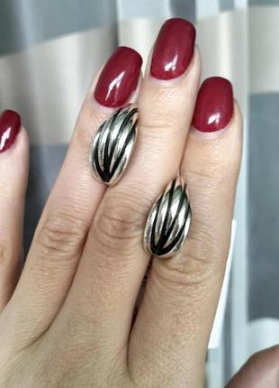 Серебряные серьги вента 6