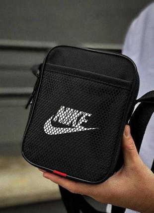 Барсетка nike чорна сумка на плечо / мессенджер найк
