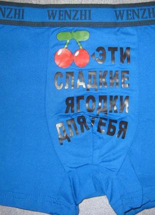 Боксери чоловічі wenzhi з приколами розмір xl (44-46) сині