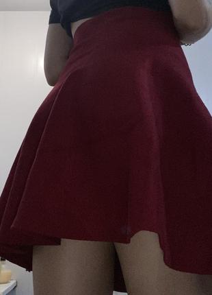 Бордовая юбка5 фото