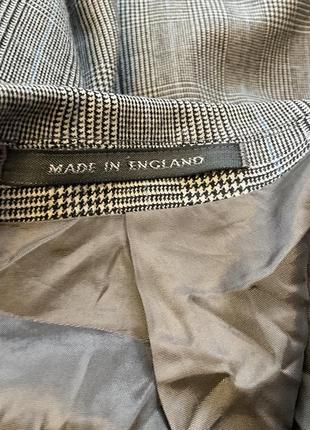 Стильний англійський жакет в клітинку / 44/ england  pin stripe  вовна 65%3 фото