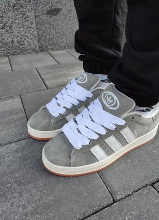 Женские осенние кроссовки adidas campus 00s серые2 фото