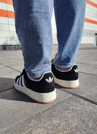 Женские кроссовки adidas campus 00s черные белые5 фото