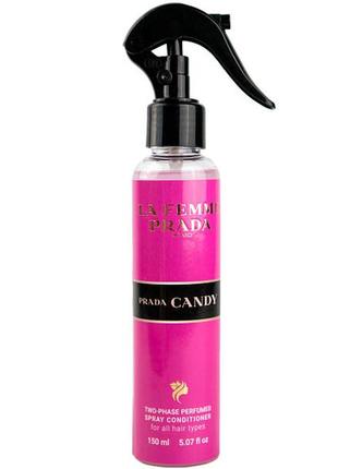 Двухфазный парфюмированный спрей-кондиционер для волос prada candy brand collection