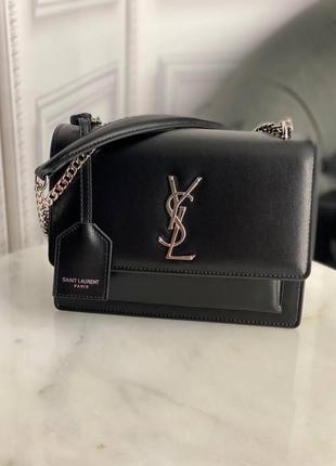 Сумка клатч ysl sunset кожаная на цепочке