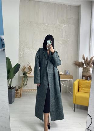 Довге шерстяне пальто з утеплювачем oversize3 фото