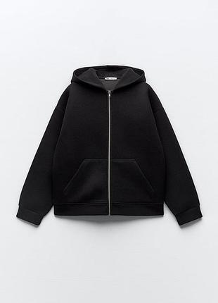 Бомбер куртка  фетр с капюшоном zara