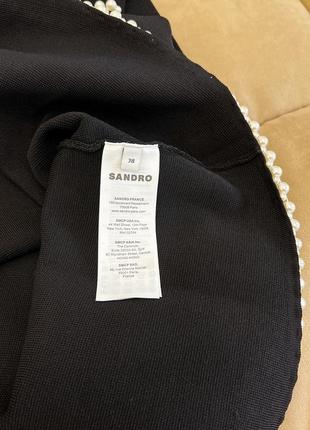 Чорний костюм жакет піджак + спідниця прикрашені бісером на кнопках sandro9 фото