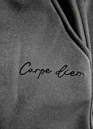 Спортивні штани, фліс, темно сірі, манжет, 48-503 фото