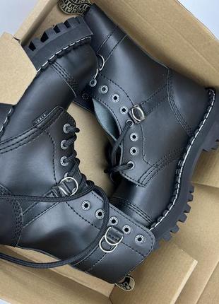 Ботинки steel 164/165/o/b на 10 люверсов черные кожаные, оригинальные ботинки стол4 фото