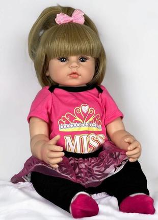 Лялька реборн 55 см кінді силіконова npk doll1 фото