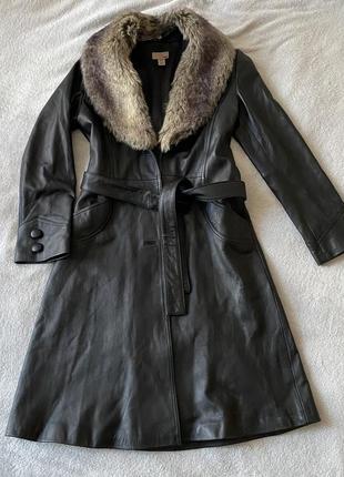 Кожаный плащ h&m