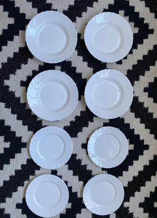 Набір білих тарілок глибока десертна обідня luminarc3 фото
