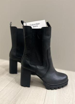 Шкіряні ботильйони platform boot chelsea calvin klein