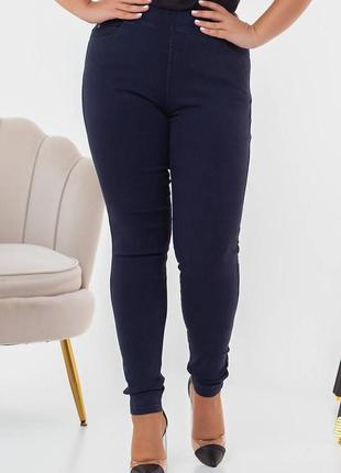 Теплі джинси на високій посадці обтягуючі утепленні штани на флісі лосіни стильні легінси лосини чорні джеггінси9 фото
