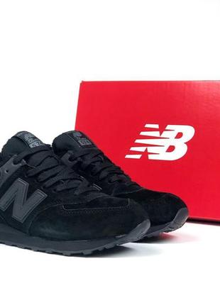 Зимние женские замшевые кроссовки с мехом стиле new balance 574 🆕 нью баланс4 фото