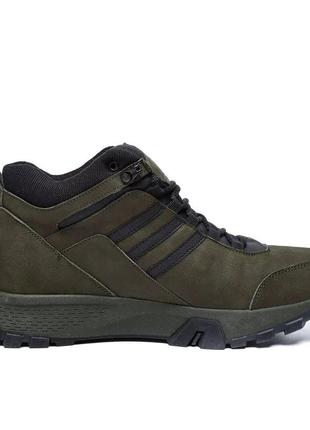 Мужские зимние кожаные ботинки adidas terrex green5 фото