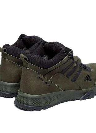 Мужские зимние кожаные ботинки adidas terrex green10 фото