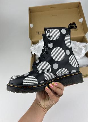 Ботинки dr. martens 1460 women's polka dot smooth leather 26876009 черные в горох4 фото