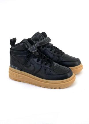 Кросівки чоловічі осінь — зима nike air force 1 gore-tex black