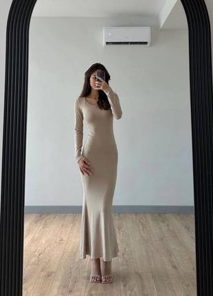 Приталенное длинное платье с длинными рукавами4 фото