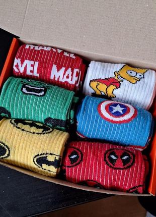 Бокс (12 пар) шкарпеток 40-45 marvel