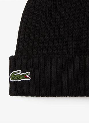 Lacoste sneakers knit wool beanie rb0001 00 031 шапка оригинал унисекс шерстяная черная