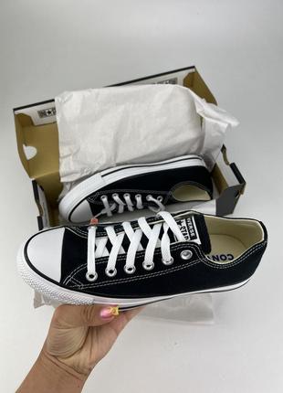 Кеды converse chuck taylor all star ox m9166c черные, оригинальные кеды конверс6 фото