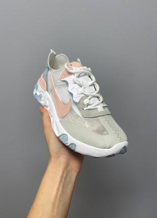 Кроссовки nike react element «87 grey pink»6 фото