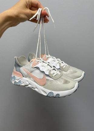 Кроссовки nike react element «87 grey pink»4 фото