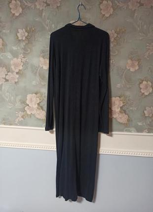 Довга максі сукня з льону на довгий рукав2 фото