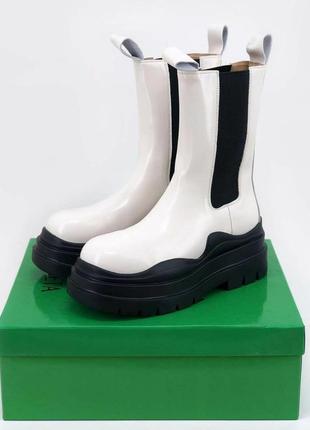 Ботинки женские демисезон bottega veneta boots white2 фото