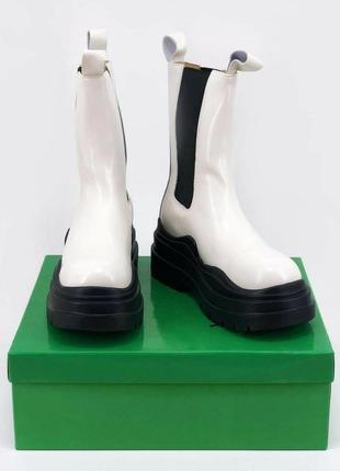 Ботинки женские демисезон bottega veneta boots white6 фото